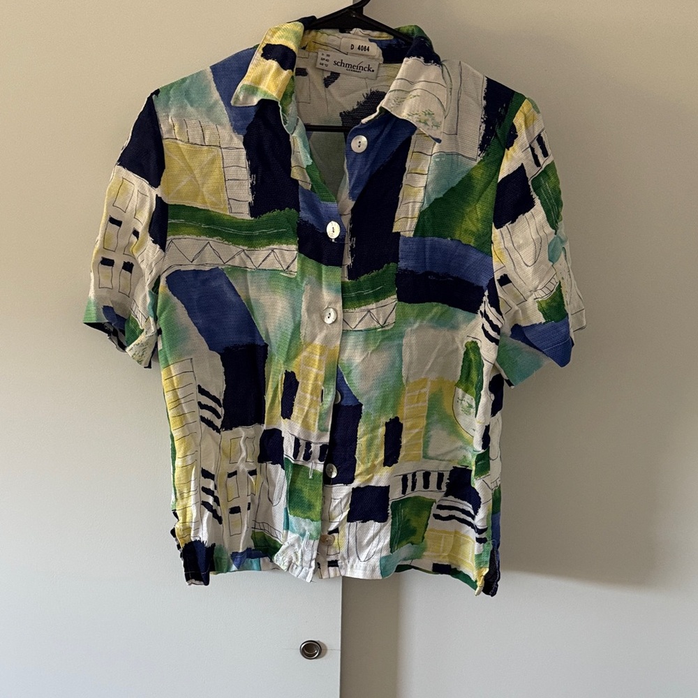Colorful Abstract Button-Up Shirt